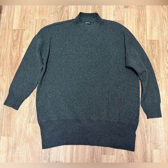 torrid Sweaters - Torrid Womens Grey Mock Neck Drop Shoulder Oversized Knit Sweater Size Large